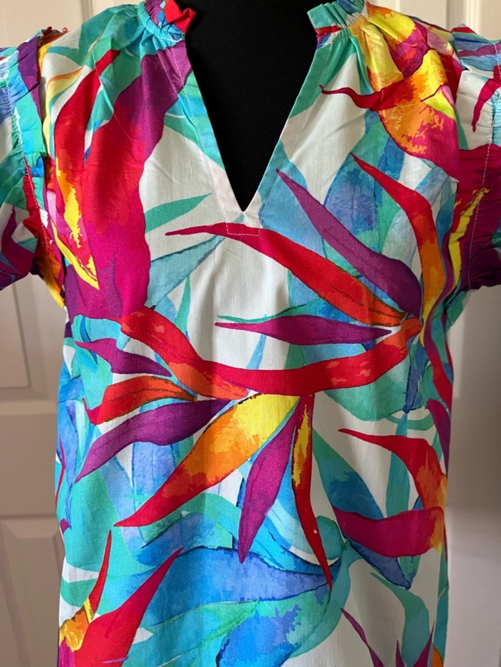 Maude Vivante Marine Flora Tropical Print Blouse Medium NWT - Picture 2 of 9